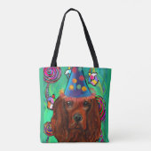 Ierse Rode Setter Verjaardag Tote Bag (Achterkant)