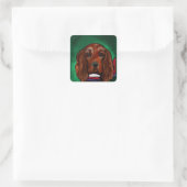 Ierse Rode Setter Vierkante Sticker (Tas)