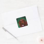 Ierse Rode Setter Vierkante Sticker (Envelop)