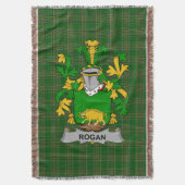 Ierse Rogan of O_Rogan wapenschild Familie Crest Deken (Voorkant Verticaal)