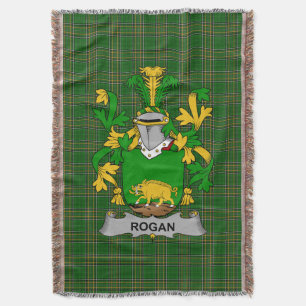 Ierse Rogan of O_Rogan wapenschild Familie Crest Deken