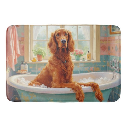 Ierse Rood Setter Bad Tijd Elegante Badkamer Decor Badmat (Voorkant)