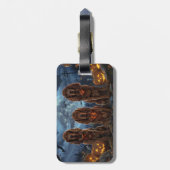 Ierse Rood Setter Halloween Spoken Bagagelabel (Achterkant verticaal)