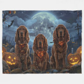 Ierse Rood Setter Halloween Spoken Fleece Deken (Voorkant (Horizontaal))