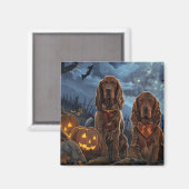 Ierse Rood Setter Halloween Spoken Magneet (Voorkant / Achterkant)