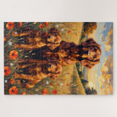 Ierse Rood Setter Herfst Weide Kunst Legpuzzel (Horizontaal)