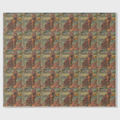Ierse Rood Setter Hond Herfst Oogst Thanksgiving Cadeaupapier (Vlak)