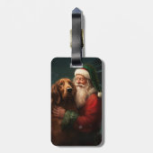 Ierse Rood Setter Kerstman Festive Kerstmis Bagagelabel (Achterkant verticaal)