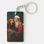 Ierse Rood Setter Kerstman Festive Kerstmis Sleutelhanger (achterkant)