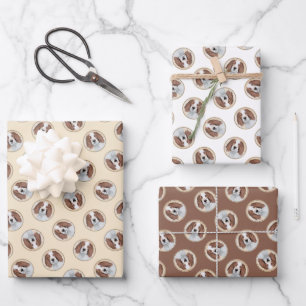 Ierse Rood-Wit Setter Schilderen Originele Kunst Inpakpapier Vel