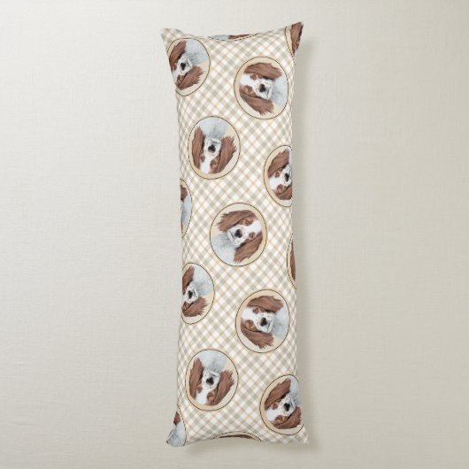 Ierse Rood-Wit Setter Schilderen Originele Kunst Lichaamskussen (Achterkant (Verticaal))