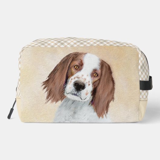 Ierse Rood-Wit Setter Schilderen Originele Kunst Toilettasje (Achterkant)