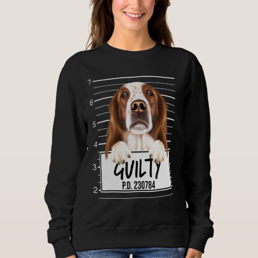 Ierse Rood-Witte Setter Mugshot Schuldig Hond Trui (Voorkant)