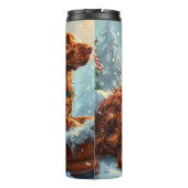 Ierse Roodharige Setter Hond Kerst Feestelijk Thermosbeker (Achterkant)