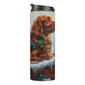 Ierse Roodharige Setter Hond Kerst Feestelijk Thermosbeker (Geroteerd rechts)