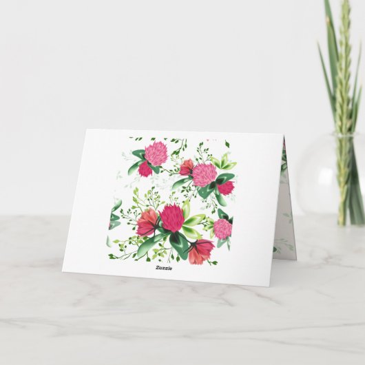 Ierse roze groene klaver kaart (Achterkant)