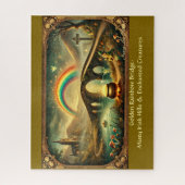  Ierse scene, Leprechaun Rainbow Bridge Legpuzzel (Verticaal)