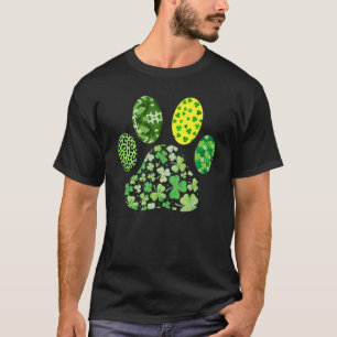 Ierse Schattige Hond Poot C St Patrick's Day Lucky T-shirt