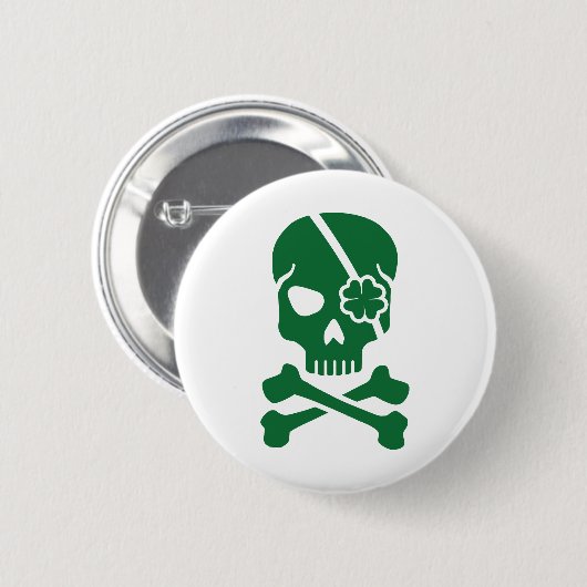 Ierse schedel ronde button 5,7 cm (Voorkant /achterkant)