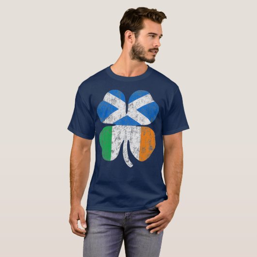 Ierse Schotse vlag Ierland Schotland St Patricks T-shirt (Voorkant volledig)