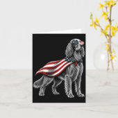 Ierse Setter 4 juli Amerikaanse vlag Hond Kaart (Gele Bloem)