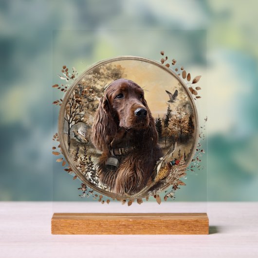 Ierse Setter Acryl Bord (Neutraal)