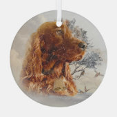 Ierse setter art glas ornament (Achterkant)