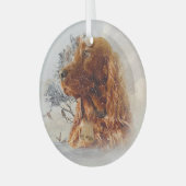 Ierse setter art glas ornament (Voorkant links)