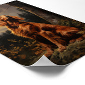 Ierse Setter bij nacht Poster (Hoek)