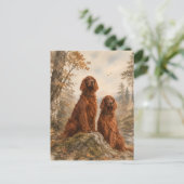 Ierse Setter Briefkaart (Staand voorkant)