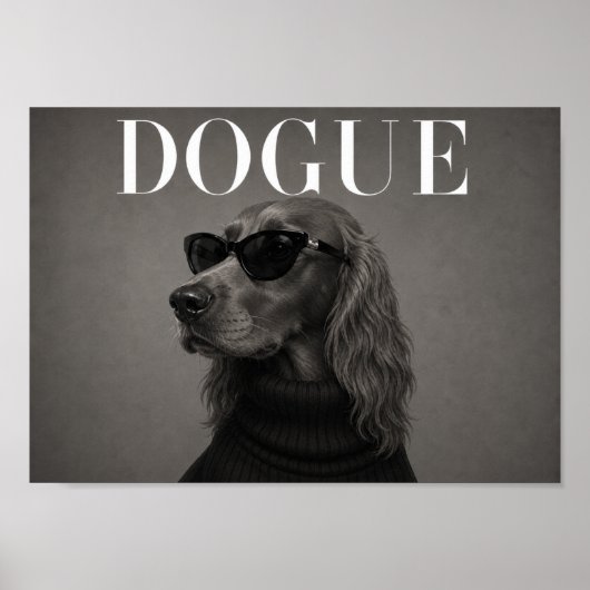 Ierse Setter Chic Mode Honden Kunstprint Poster (Voorkant)