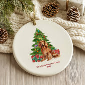Ierse Setter Dog Gepersonaliseerde Kerst Keramisch Ornament