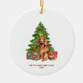 Ierse Setter Dog Gepersonaliseerde Kerst Keramisch Ornament (Voorkant)