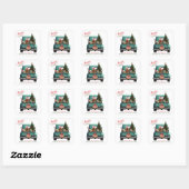 Ierse Setter Dog Retro Truck Kerstmis Vierkante Sticker (Vel)