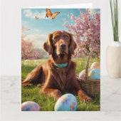 Ierse Setter Easter Eggs Kaart (Voorkant)