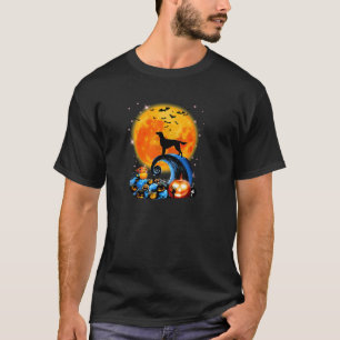 Ierse setter en gele maan halloween grappige hond t-shirt