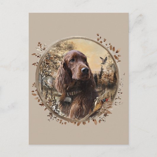 Ierse Setter Feestdagenkaart (Voorkant)