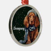 Ierse Setter Gepersonaliseerde Kerst Ornament (Rechts)