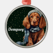 Ierse Setter Gepersonaliseerde Kerst Ornament (Voorkant)
