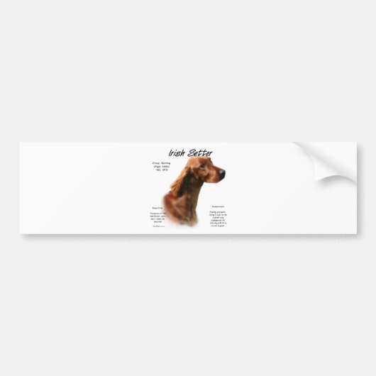 Ierse Setter Geschiedenis Ontwerp Bumpersticker (Voorkant)