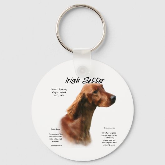 Ierse Setter Geschiedenis Ontwerp Sleutelhanger (Voorkant)