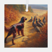 Ierse Setter Glas Ornament (Achterkant)