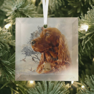 Ierse Setter      Glas Ornament