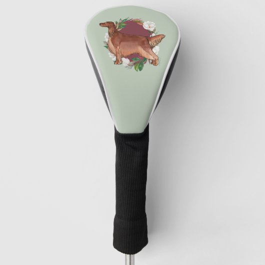 Ierse Setter Golf Hoofd Hoes Golfheadcover (Voorkant)