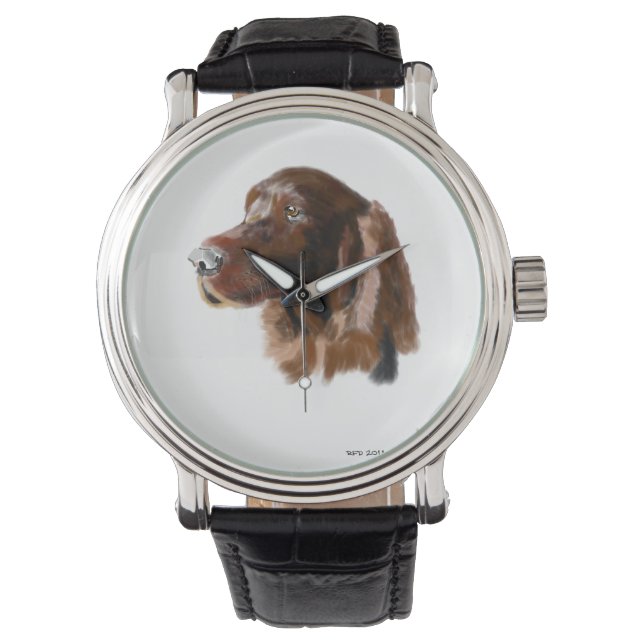 Ierse setter hand getrokken horloge (Voorkant)