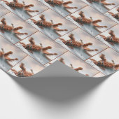 Ierse Setter heeft plezier in de sneeuw Cadeaupapier (Hoek)