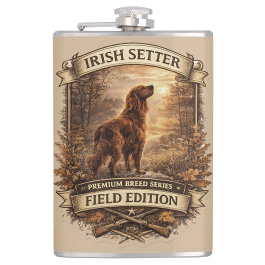 Ierse Setter Heupfles (Voorkant)