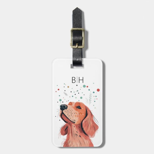 Ierse Setter Hond Bagage Label (Voorkant verticaal)