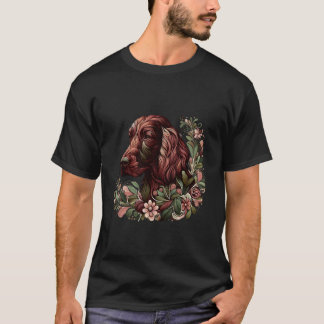 Ierse Setter Hond Botanische Natuur Geïnspireerde  T-shirt