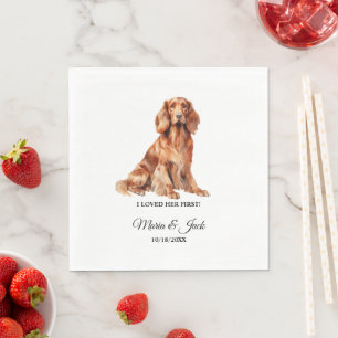 Ierse Setter Hond bruiloft servetten met foto